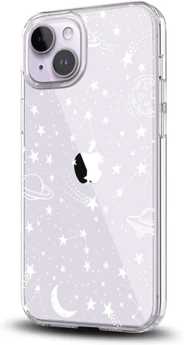 Vista 39 de Compatible con iPhone 14, funda protectora de encaje negro transparente con flores florales a prueba de golpes, parte trasera dura, delgada, bonita