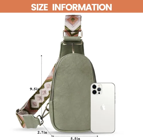 Vista 5 de KFXFENQ Bolso bandolera para mujer, de piel sintética, bolso bandolera pequeña, mochila cruzada multiusos para el pecho, para mujer, ciclismo