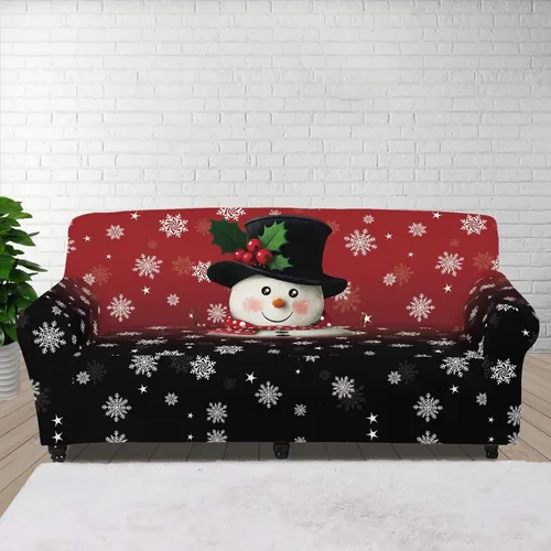 Vista 62 de Boatee Fundas de sofá de 1 pieza con diseño de copo de nieve azul, fundas elásticas para sofá, 1 cojín, protección de muebles, decoración para sala