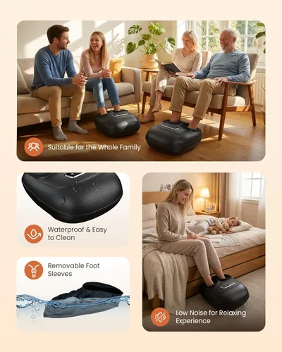 Vista 9 de CILI Masajeador de Pies Shiatsu Elegible para FSA HSA, Máquina Masajeadora Eléctrica de Pies con Calor para Fascitis Plantar, Amasado Vibración