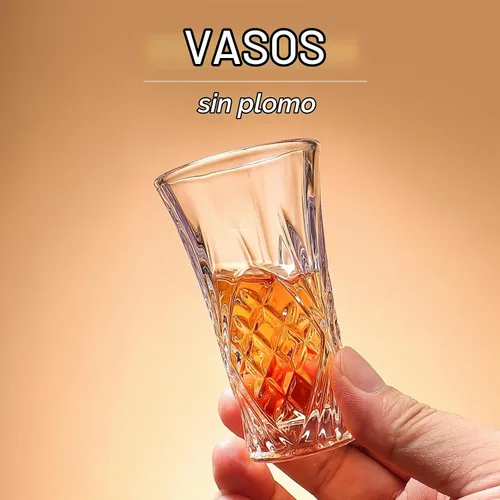 Vista 2 de Paquete de 6 vasos de chupito a granel con base pesada de 2 onzas pequeñas vasos de chupito para vodka, whisky, tequila, expreso, juego de licor