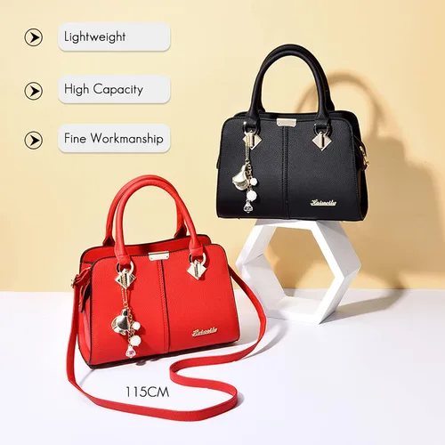 Vista 3 de FANDARE Elegante bolso de mujer Bolsos de hombro Mochilas Bolsa de viaje Bolso de mensajero Bolso de mensajero Bolsa impermeable de cuero PU, Vino