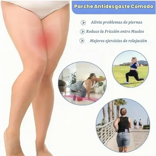 Vista 2 de 20 calcomanías antirozaduras en el interior del muslo, almohadillas ultrafinas antifricción para muslos, desechables, autoadhesivas, parches