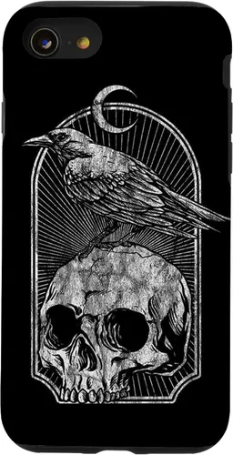 Vista 18 de Funda para iPhone 16 Skull Bull Horn Goth Gothic Ocult Emo Skeleton Ghost Case