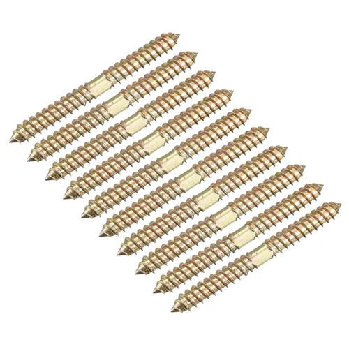 Vista 9 de Uxcell Pernos de suspensión de 0.315 x 1.969 in, 24 tornillos de rosca autorroscantes de doble extremo para conexión de madera