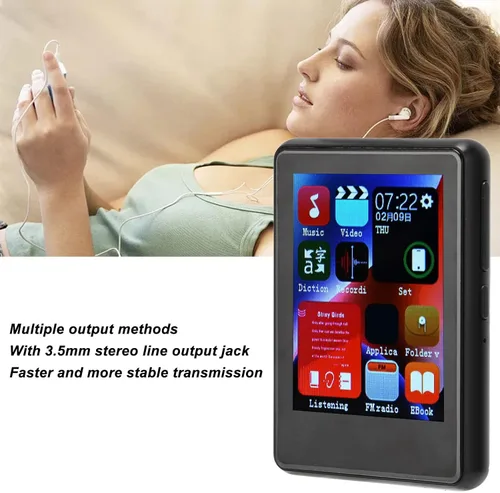 Vista 3 de Reproductor MP3 Bluetooth con completo, reproductor de música estéreo de alta fidelidad con radio FM, libro electrónico, grabación, dispositivo