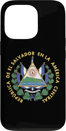 Vista 10 de Funda para iPhone 13 Pro Max con emblema nacional de escudo de armas de El Salvador