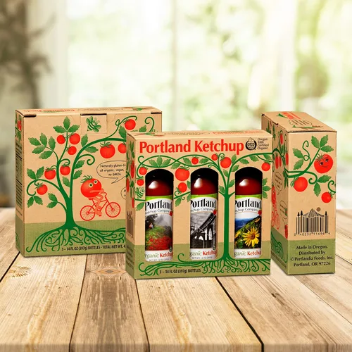 Vista 6 de Portland - Caja de regalo orgánica de ketchup de Portlandia Foods (14 onzas líquidas, paquete de 3) naturalmente sin gluten, vegana, sin OMG