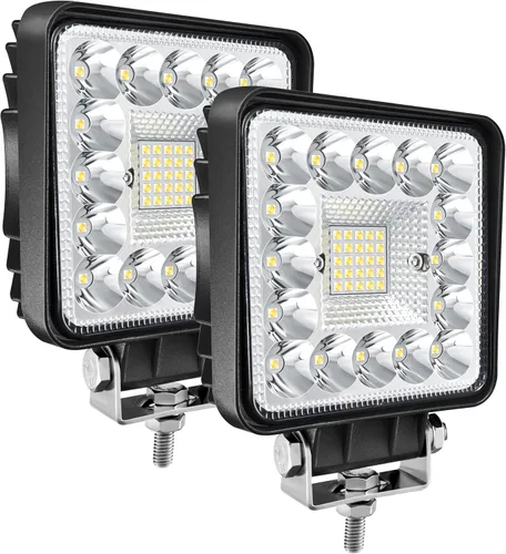 Vista 9 de Luces LED para tractor de 4 pulgadas con forma de cubo de 12 V, 120 W, luces antiniebla para camiones, barcos, SUV