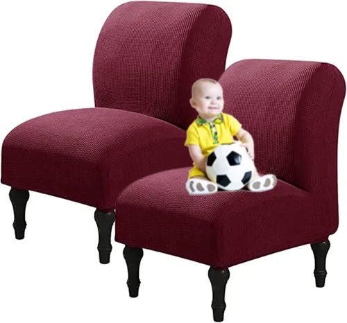 Vista 83 de Fundas elásticas para silla sin brazos, extraíbles y lavables, de elastano jacquard sin reposabrazos, protector de muebles para sala de estar, Verde