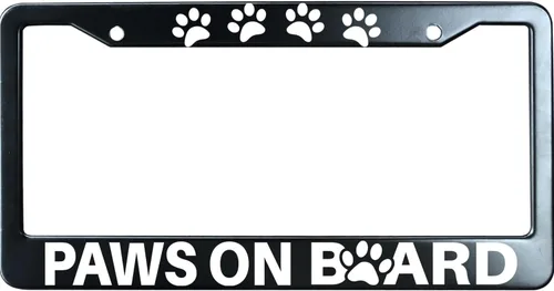 Vista 10 de Adopt A Shelter Pet Paws - Marco de matrícula negro mate para hombres y mujeres, marco de placa de automóvil de acero inoxidable resistente con 2