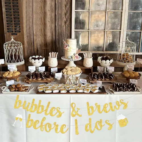 Vista 3 de Cartel de burbujas y cervezas antes de hacer para despedida de soltera, decoraciones de despedida de soltera, suministros de boda de compromiso