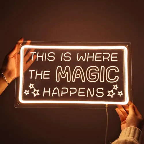 Vista 8 de Britrio Señal de neón con texto en inglés "Lady Back", decoración artística de pared de neón rosa con texto en inglés «You Are Beautiful», luz