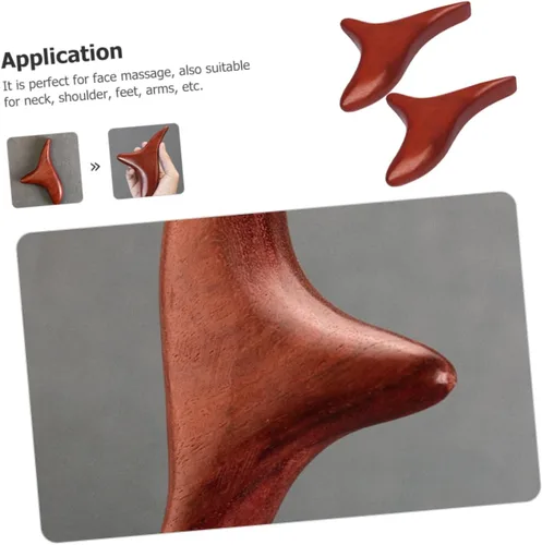 Vista 3 de ORFOFE 2 unids Rosewood Guasha Tableros Masajeador Linfático Herramientas para Cara Mano Cuello Tabla de Raspar Natural para Reducción