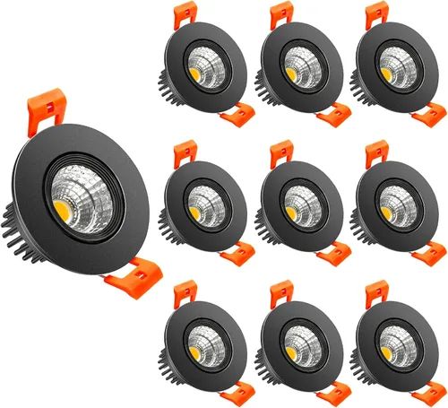 Vista 8 de LightingWill Downlight LED regulable de 2 pulgadas, luz de techo empotrable COB de 3 W, blanco ultra cálido 2700 K, CRI80, equivalente a bombillas