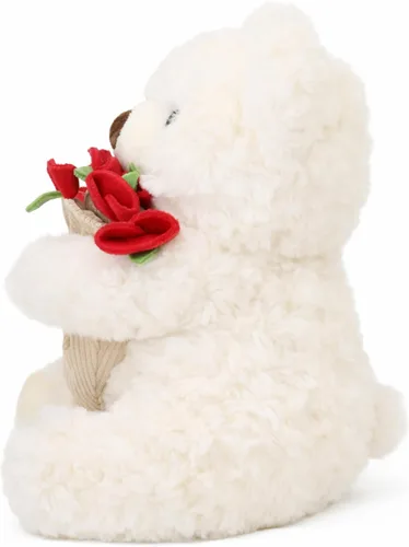 Vista 3 de Ramo de peluche de oso de peluche, ramo de peluche de rosas, sombrero de flores romántico, peluche de oso, perfecto como cumpleaños y vacaciones