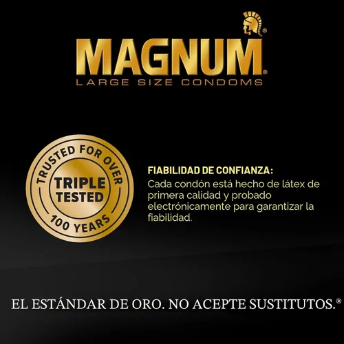 Vista 4 de TROJAN Preservativos Magnum Lubricados XL Tamaño Grande - 12