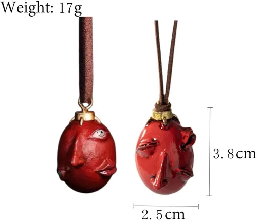 Vista 2 de The Egg Of The King Cosplay Pendant Necklace Behelit Haou No Tamago Necklace for Men Jewelry Set Gift for Fan (2Pcs Egg Necklaces)