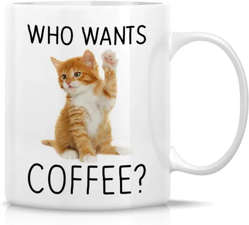 Vista 14 de Retreez - Taza Graciosa Show Me Your Kitties Amantes de Gatos, 325 ml, Tazas de Café de Cerámica, Divertidas, Sarcasmo, Sarcasticas, Regalos