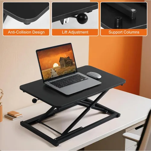 Vista 7 de Convertidor de escritorio de pie ajustable en altura, elevador de teclado para elevador de escritorio de pie, convertidor de altura de fácil