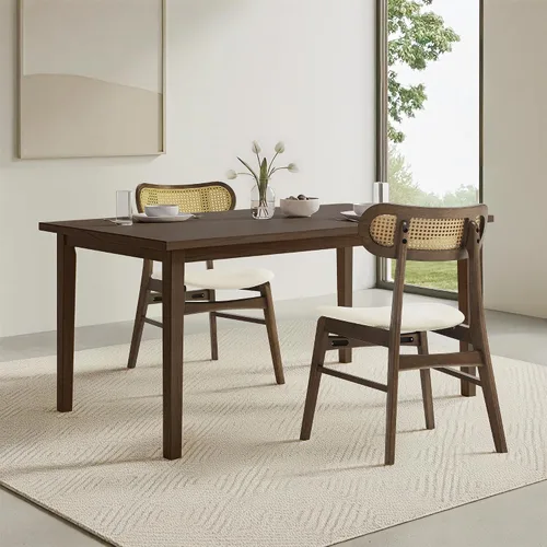 Vista 10 de KISLOT - Juego de 2 sillas de comedor de madera, sillas de cocina tapizadas, originales