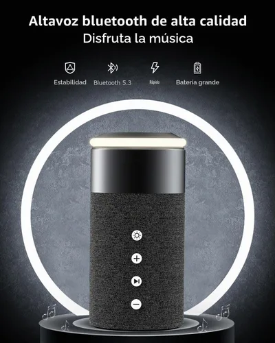 Vista 6 de Bluetooth Speaker, Night Light, 15W Magnetic Fast Charging for Apple, Black Negro