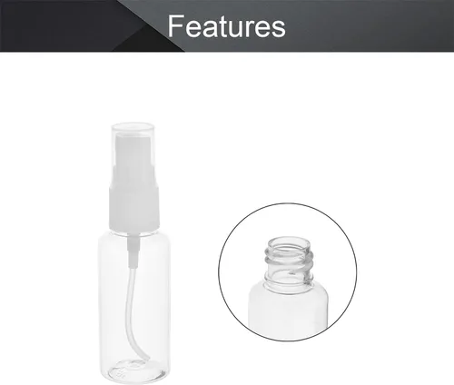 Vista 3 de Othmro 20 botellas de spray de 1.0 fl oz/1 oz, juego de mini botellas de viaje de plástico de niebla fina vacía, pequeños recipientes de líquidos