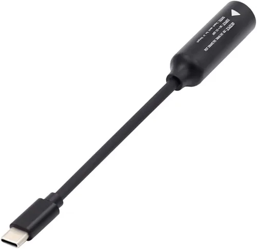 Vista 9 de DC Jack 0.098x0.028 in Entrada a USB-C Tipo-C Cable de carga de enchufe de alimentación para teléfono portátil PD9V 5V 20V