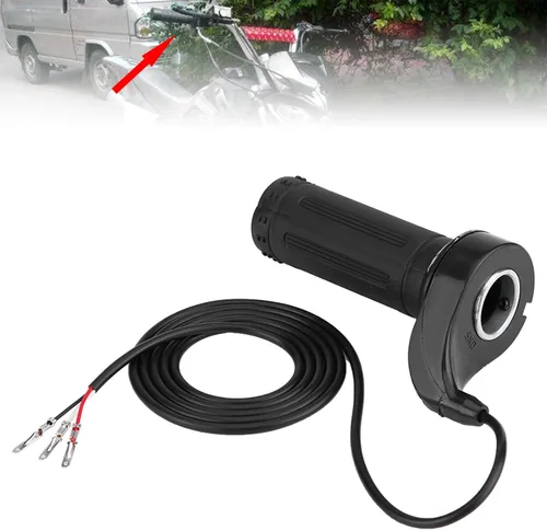 Vista 5 de Zerone Acelerador eléctrico, acelerador de motocicleta de 0.886 in/0.88 pulgadas, agarre de acelerador de velocidad con 3 cables para la mayoría