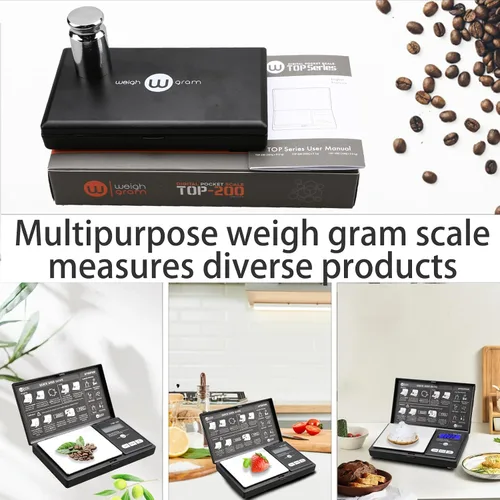 Vista 5 de Weigh Gram 200g Báscula Digital de Bolsillo de Gramos 0.01g de Precisión, Mini Báscula Digital de Gramos 200g x 0.01g, Pequeña Báscula de Alimentos