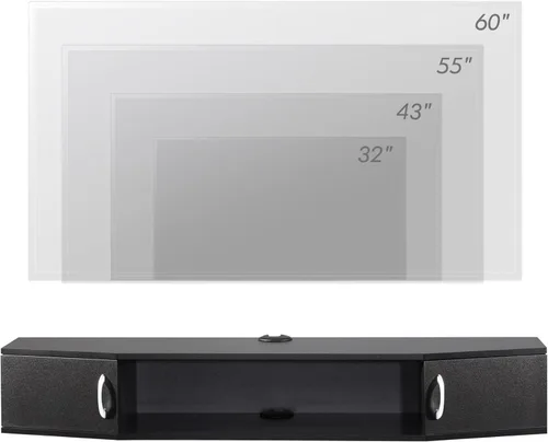 Vista 5 de FITUEYES Soporte flotante para TV montado en la pared, estante de TV con puerta, consola multimedia de madera, centro de entretenimiento debajo