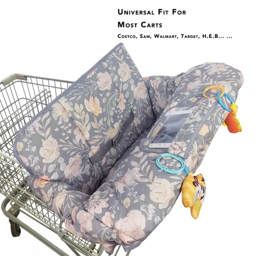 Vista 4 de ICOPUCA Funda para carrito de compras para bebé, 2 en 1 cubierta de carrito para bebés N Funda para silla alta, cubierta acolchada para carrito