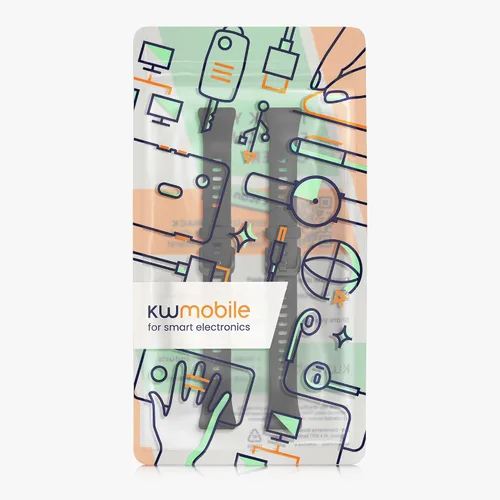 Vista 7 de kwmobile Straps Compatible with Huawei Band 6 & 6 Pro/Honor Band 7 & 6 Straps - 2x Replacement Silicone Watch Bands - Dark Green/Beige