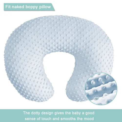 Vista 2 de OWLOWLA Funda de almohada de lactancia, funda de almohada de lactancia para bebé niño y niña (azul bebé)