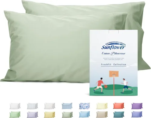 Vista 59 de Sunflower Juego de 2 fundas de almohada tamaño Queen, 100% algodón, 2 fundas de almohada Queen de 20 x 30 pulgadas, color ceniza, suaves