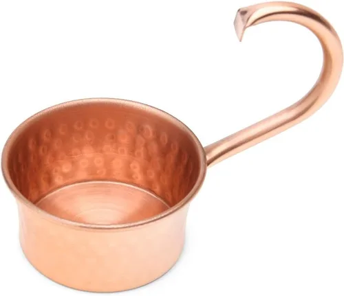 Vista 6 de Advanced Mixology Tazas de mula turca Juego de 4 Base de cobre 100% puro y vidrio Grado alimenticio Acabado martillado