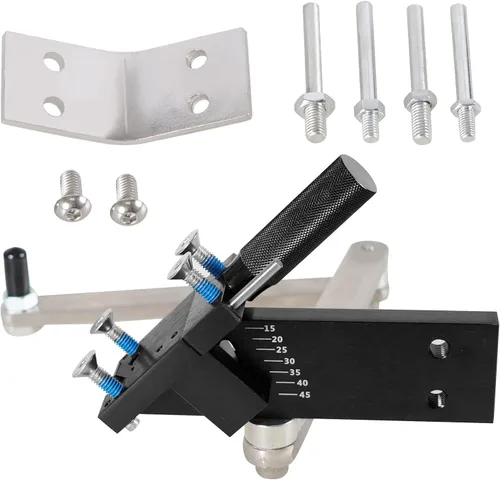 Vista 8 de Afilador de cuchillas de cortacésped ajustable de 15° a 45° - Kit de herramientas de soporte de equilibrador ergonómico para el hogar y el comercio