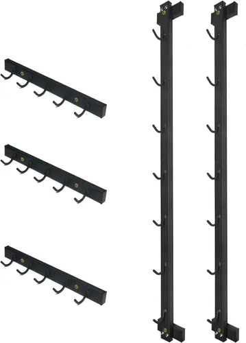 Vista 8 de BLUSLM Organizador de Barra de Jalones Montado en Pared con Ganchos, Estante de Almacenamiento para Gimnasio en Casa para Accesorios de Jalones