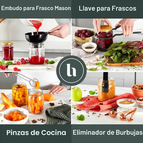 Vista 4 de Hungry Artisan - Kit de suministros para conservas, acero inoxidable, 18 Ideal para encurtidos, mermeladas, salsas y condimentos. Juego de conservas
