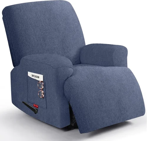 Vista 59 de 3 fundas elásticas para sillas reclinables, fundas de tela de felpa y protectores duraderos de muebles para niños y mascotas (1 plaza, negro)