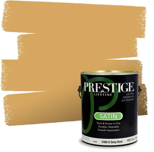 Vista 35 de PRESTIGE Pinturas de pintura exterior e imprimación en uno, 1 galón, plano, combinación comparable de Benjamin Moore* Manzanilla*