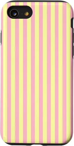 Vista 18 de Funda para iPhone 17 con rayas verticales amarillas y rosadas