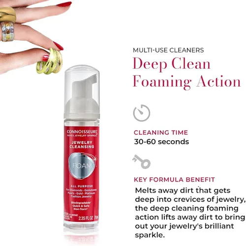 Vista 3 de CONNOISSEURS All-Purpose Jewelry Cleansing Foam, Quick and Easy Jewelry Cleaner Solution
