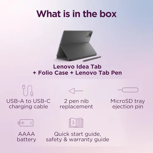 Vista 9 de Lenovo Idea Tab - Tablet para Universidad - Pantalla táctil IPS de 11" 2.5K - 90Hz - MediaTek Dimensity 6300 - 8 GB de memoria - 256 GB