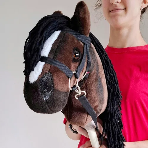 Vista 5 de Caballo de juguete para niños A4 Castaño Caballo de juguete con palo