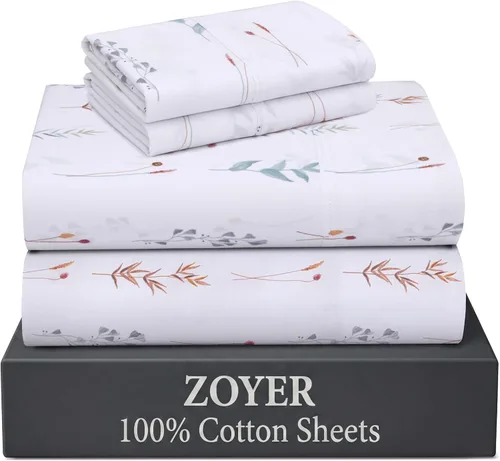 Vista 20 de ZOYER Sábanas de 100 % algodón percal tamaño individual, refrescantes y transpirables, duraderas, con una sensación nítida, suave y cómoda, bolsillo