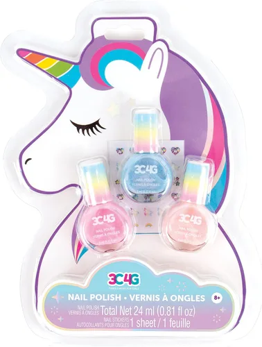 Vista 8 de Make It Real - Juego de 3 esmaltes de uñas con diseño de mariposa 3C4G para niñas, a base de agua, sin perfume, no tóxico, kit de esmalte de uñas