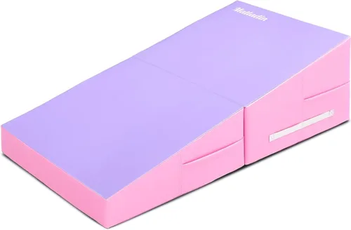 Vista 6 de Matladin Colchoneta de Volteretas de 48"x24"x14" - Colchoneta Plegable de Gimnasia Cuña de Queso para Niños, Niñas Entrenamiento en Casa