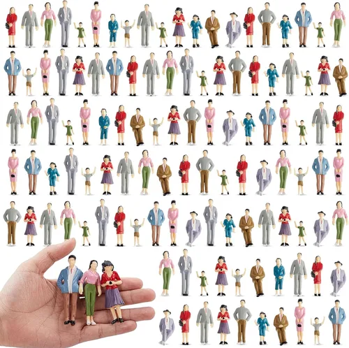 Vista 8 de Namalu 98 piezas de figuras de personas en miniatura a escala 1:25 pintada