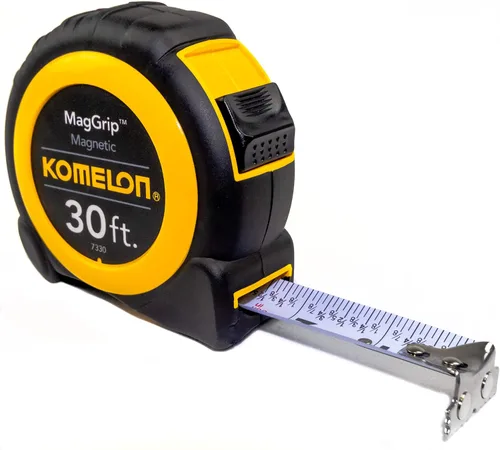 Vista 4 de Komelon 7325; Cinta métrica magnética MagGrip de 25' x 1", amarillo/negro